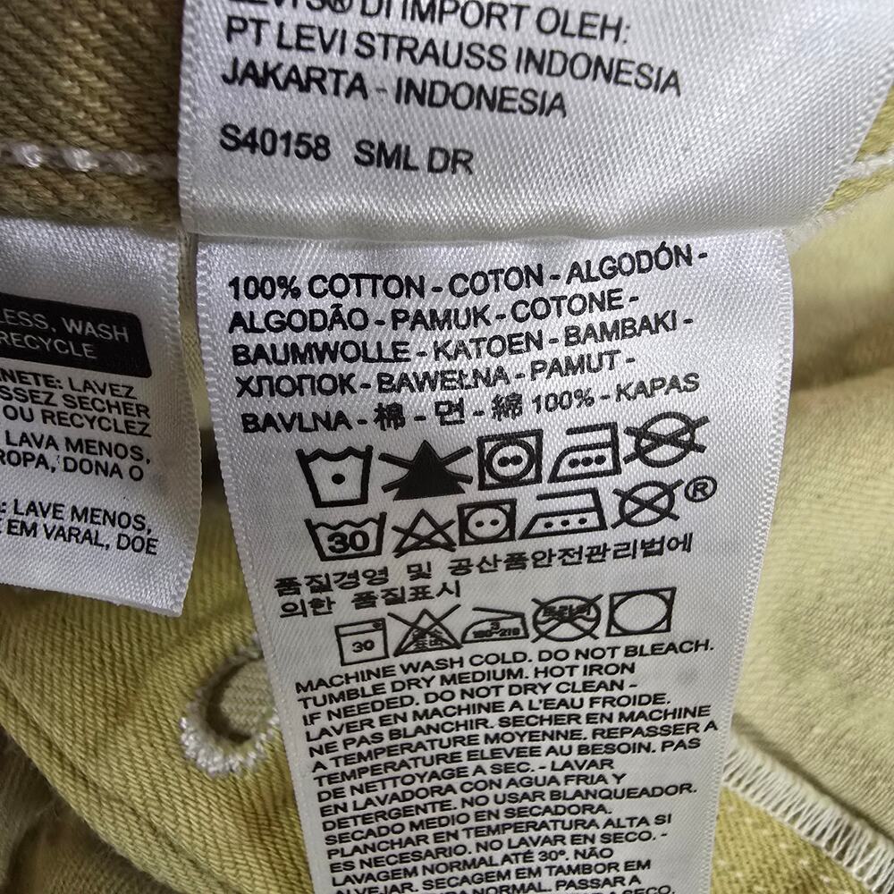 Rare Levi's 501 Sauterne Yellow Denim Jeans 35x30 Mens Shrink to Fit Button Fly - Picture 7 of 10
